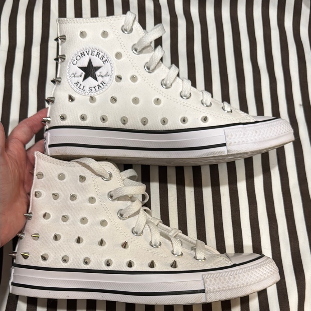 Converse White Studded High-Tops